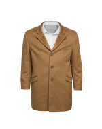 Manteau long en laine S4 grande taille camel