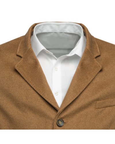 Manteau long en laine S4 grande taille camel