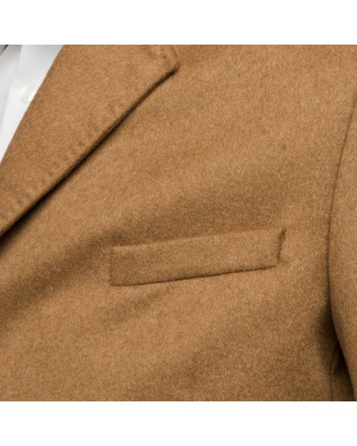 Manteau long en laine S4 grande taille camel