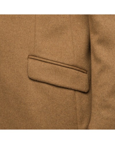 Manteau long en laine S4 grande taille camel