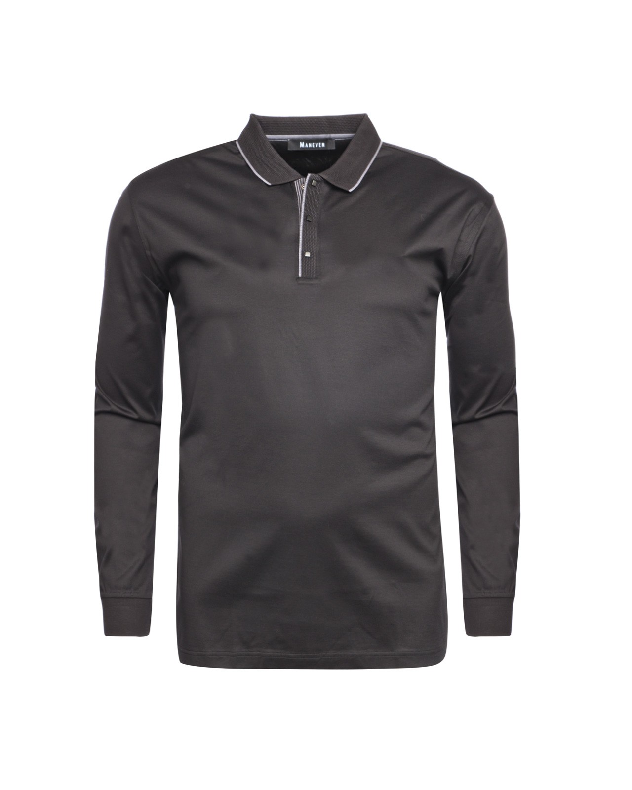 Polo manches longues Maneven pour homme grand noir