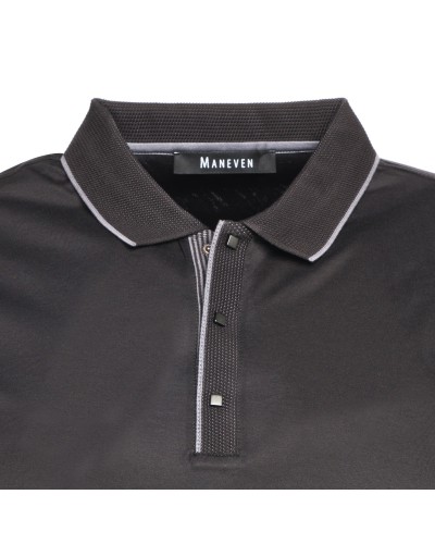 Polo manches longues Maneven pour homme grand noir