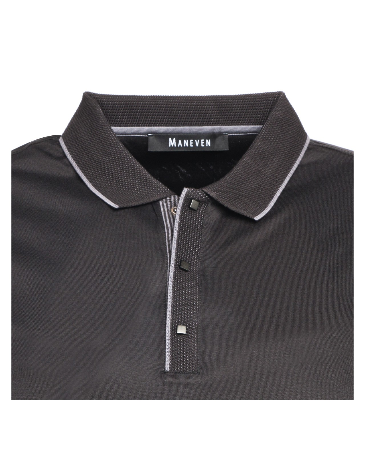 Polo manches longues Maneven pour homme grand noir