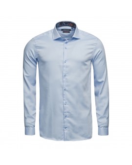 Chemise dobby cintrée Maneven manches extra-longues 72 cm bleue