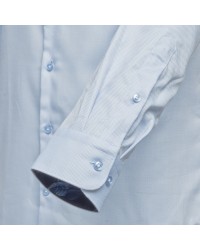 Chemise dobby cintrée Maneven manches extra-longues 72 cm bleue