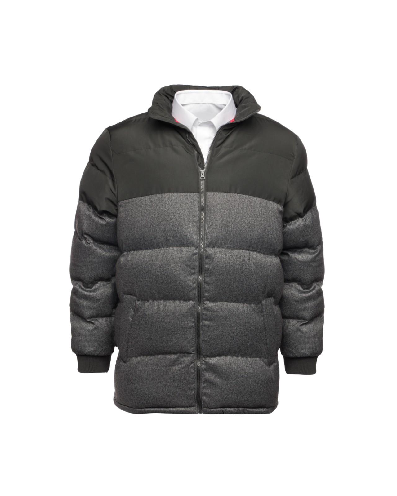 Doudoune bi matière Duke grande taille noir