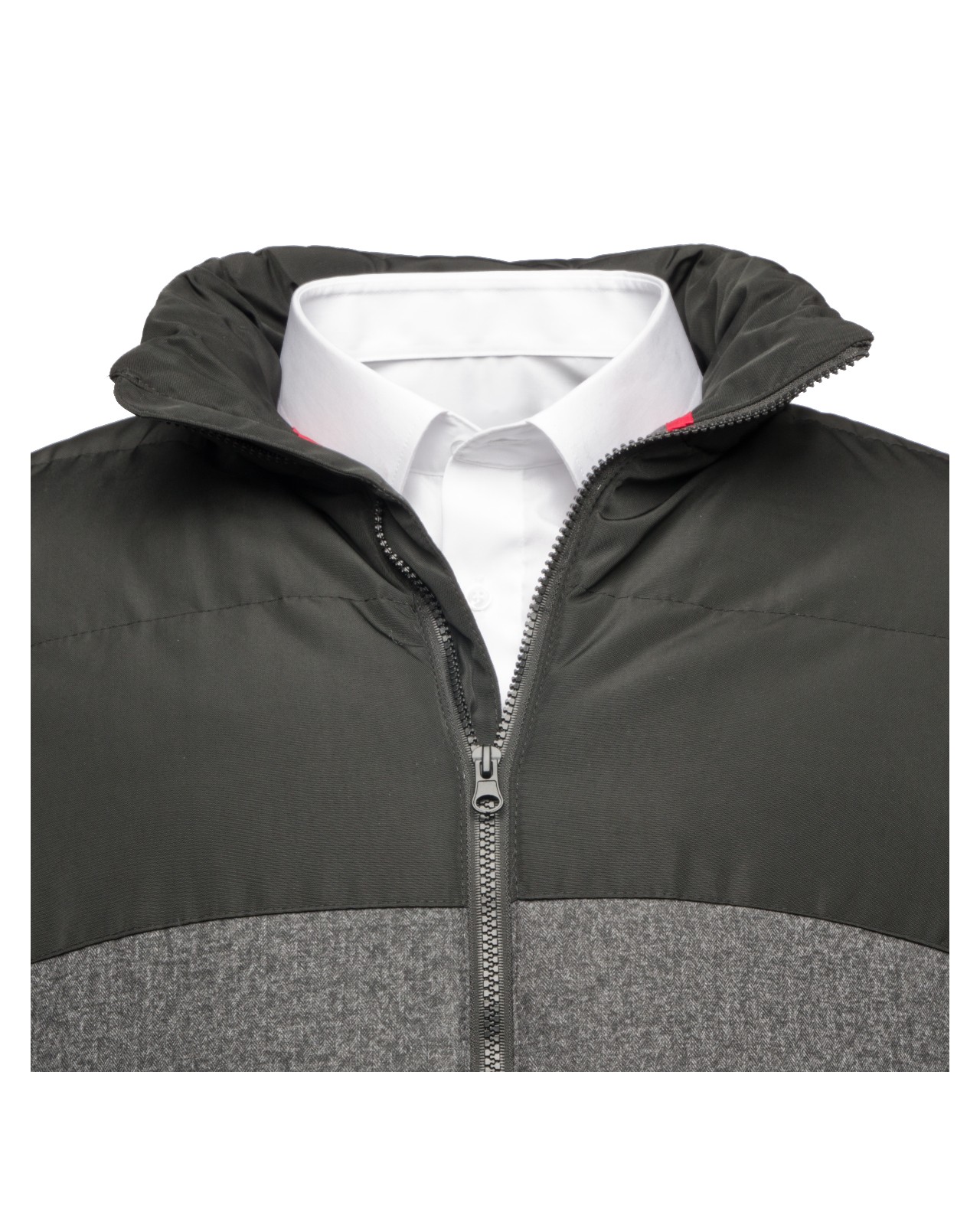 Doudoune bi matière Duke grande taille noir