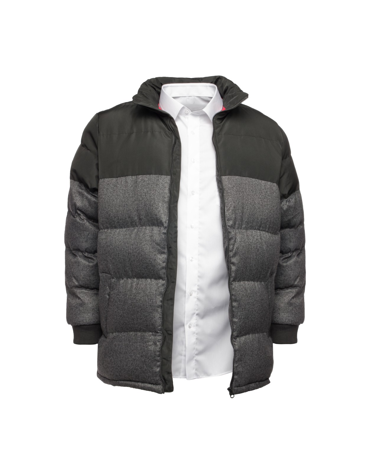 Doudoune bi matière Duke grande taille noir