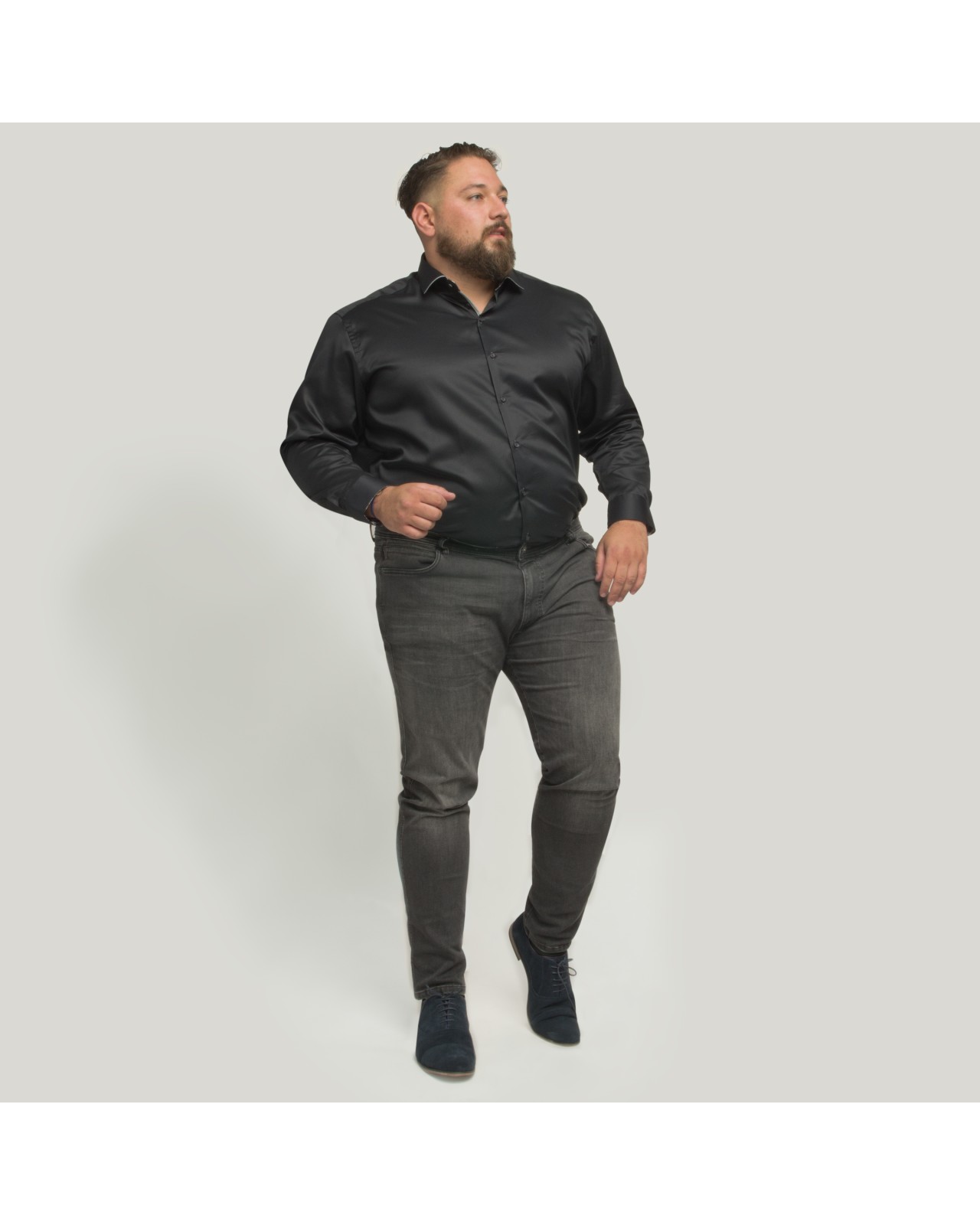 Chemise en twill J.Ordell grande taille noire