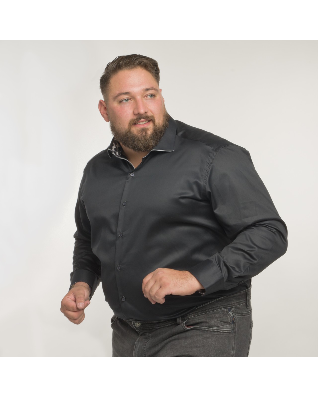 Chemise en twill J.Ordell grande taille noire