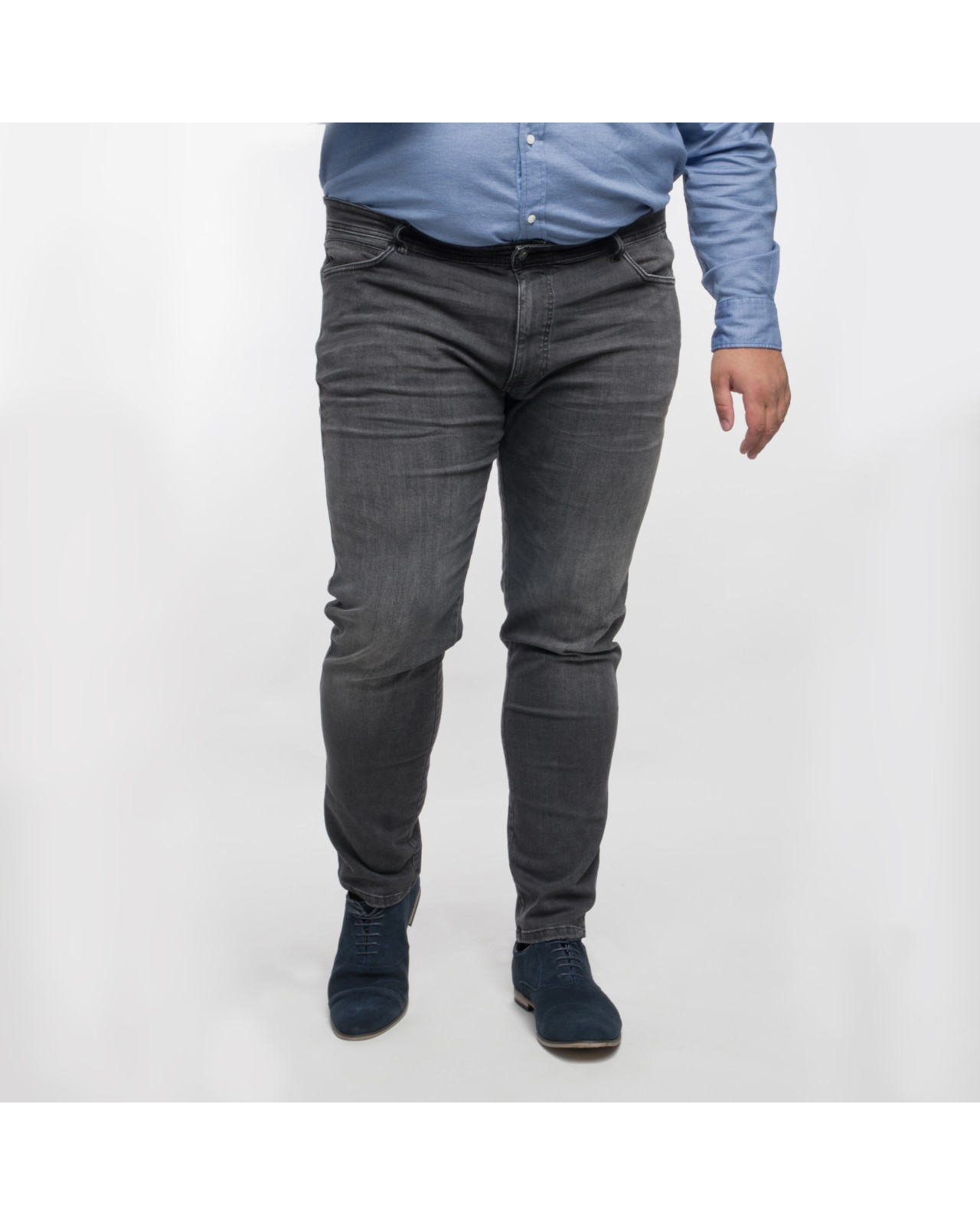 Jean super stretch CM grande taille gris