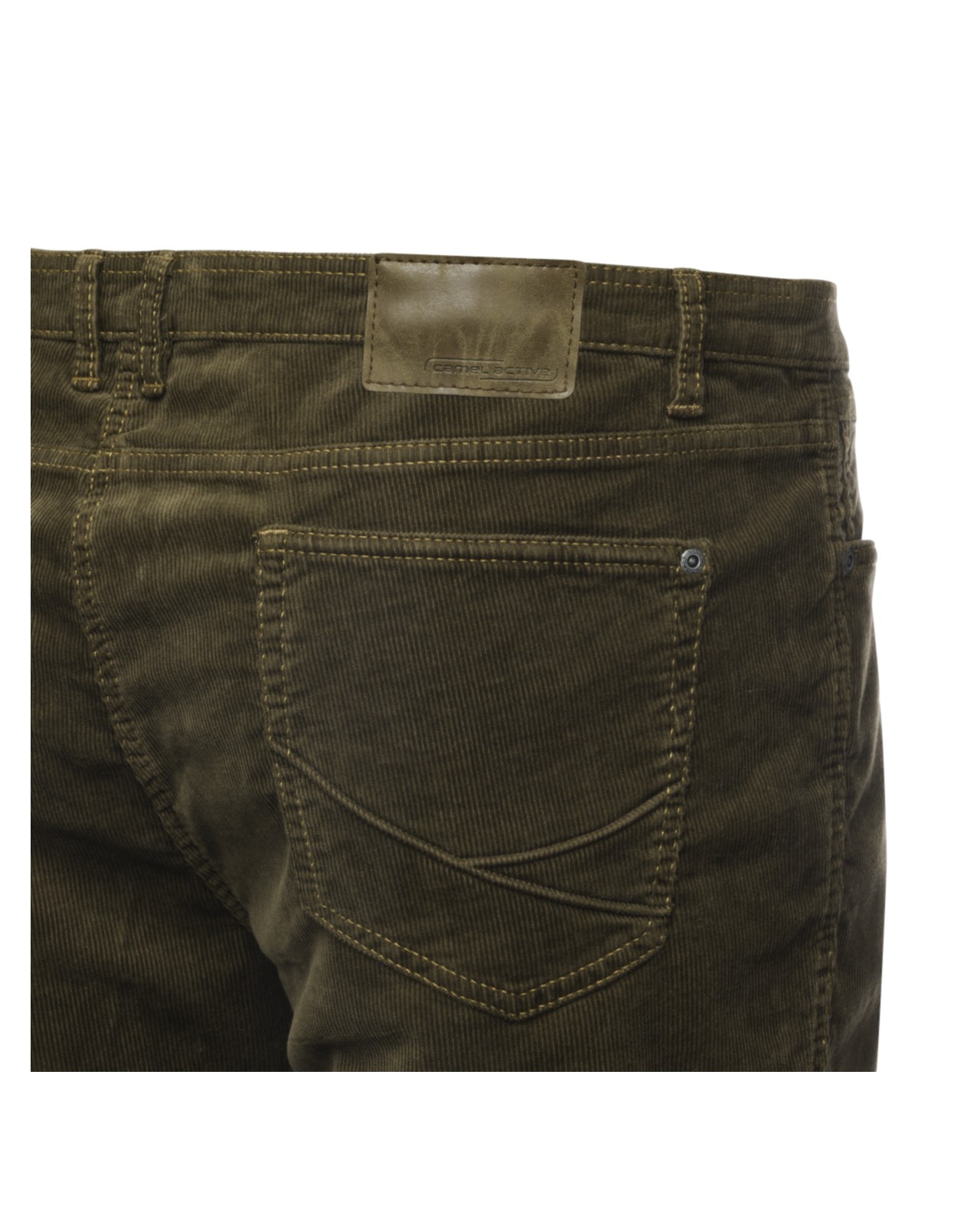 Pantalon 5 poches en velours CM grande taille kaki