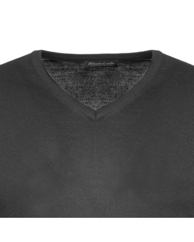 Pull en laine Mode Monte Carlo grande taille col V noir