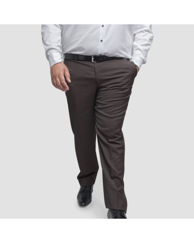 Pantalon de costume Digel marron grande taille