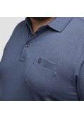 Polo mercerisé manches longues Mode Monte Carlo grande taille bleu