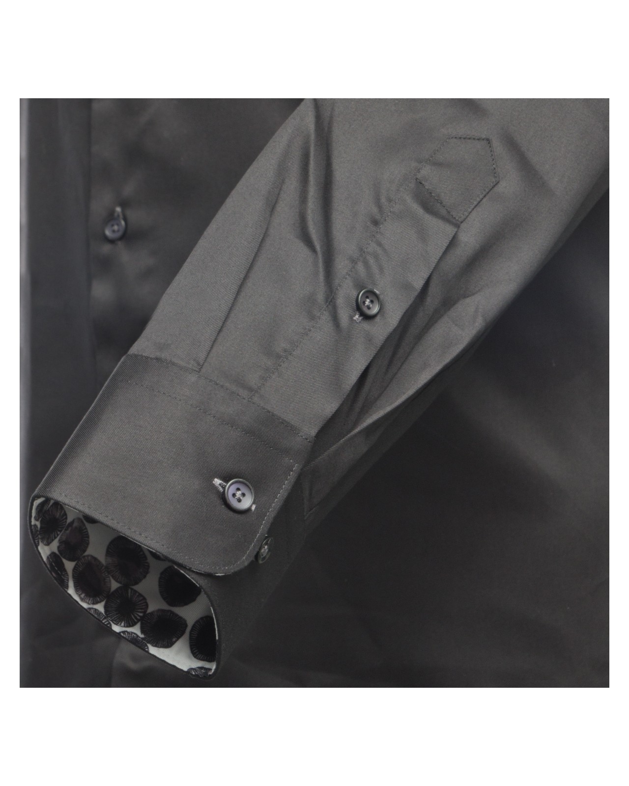 Chemise cintrée en twill J.Ordell manches extra-longues 72 cm noire