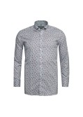 Chemise fleurie Maneven grande taille en coton bleu marine