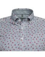 Chemise fleurie Maneven grande taille en coton bleu marine