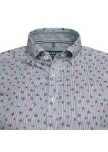Chemise fleurie Maneven grande taille en coton bleu marine