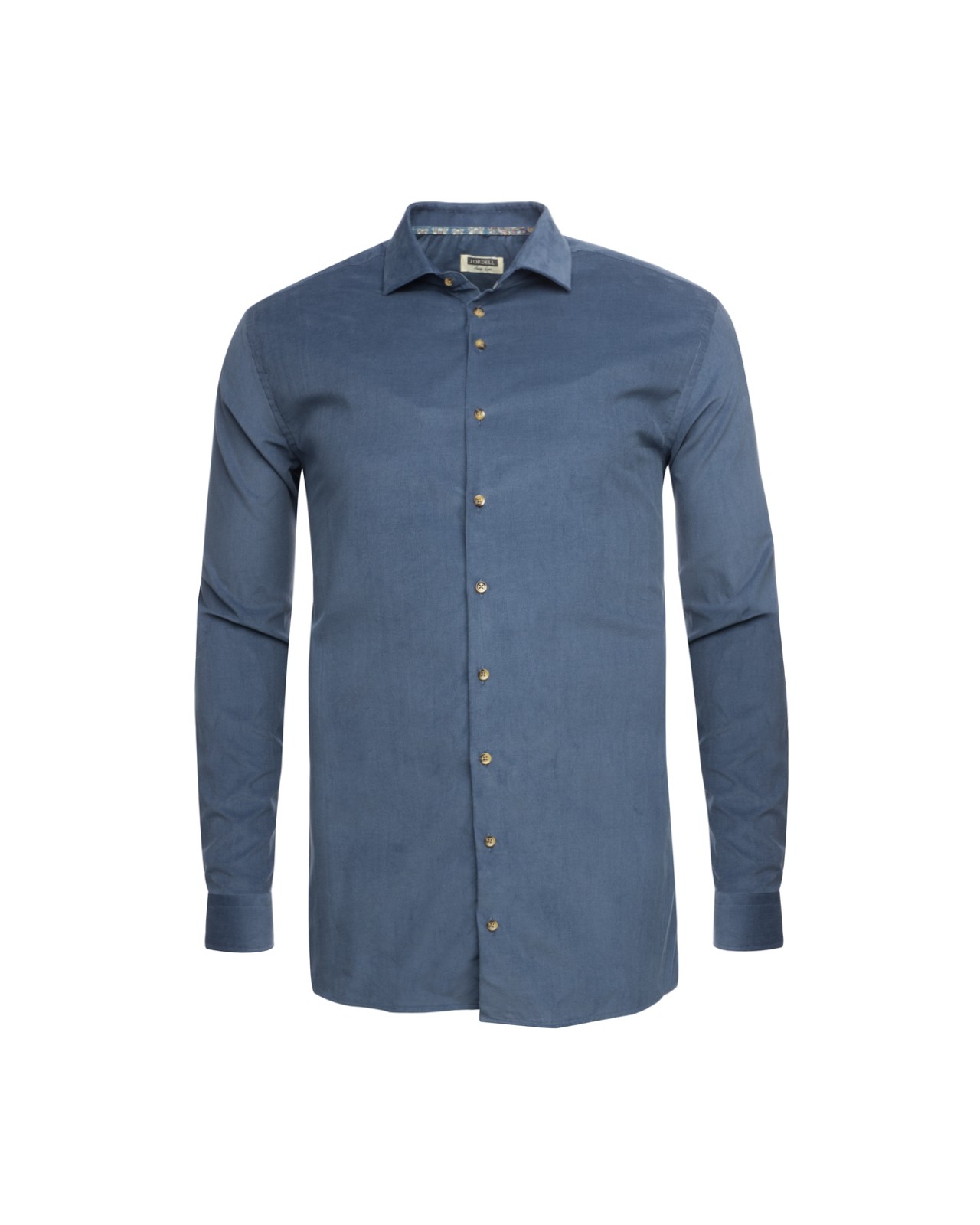 Chemise velours côtelé J.Ordell grande taille bleue