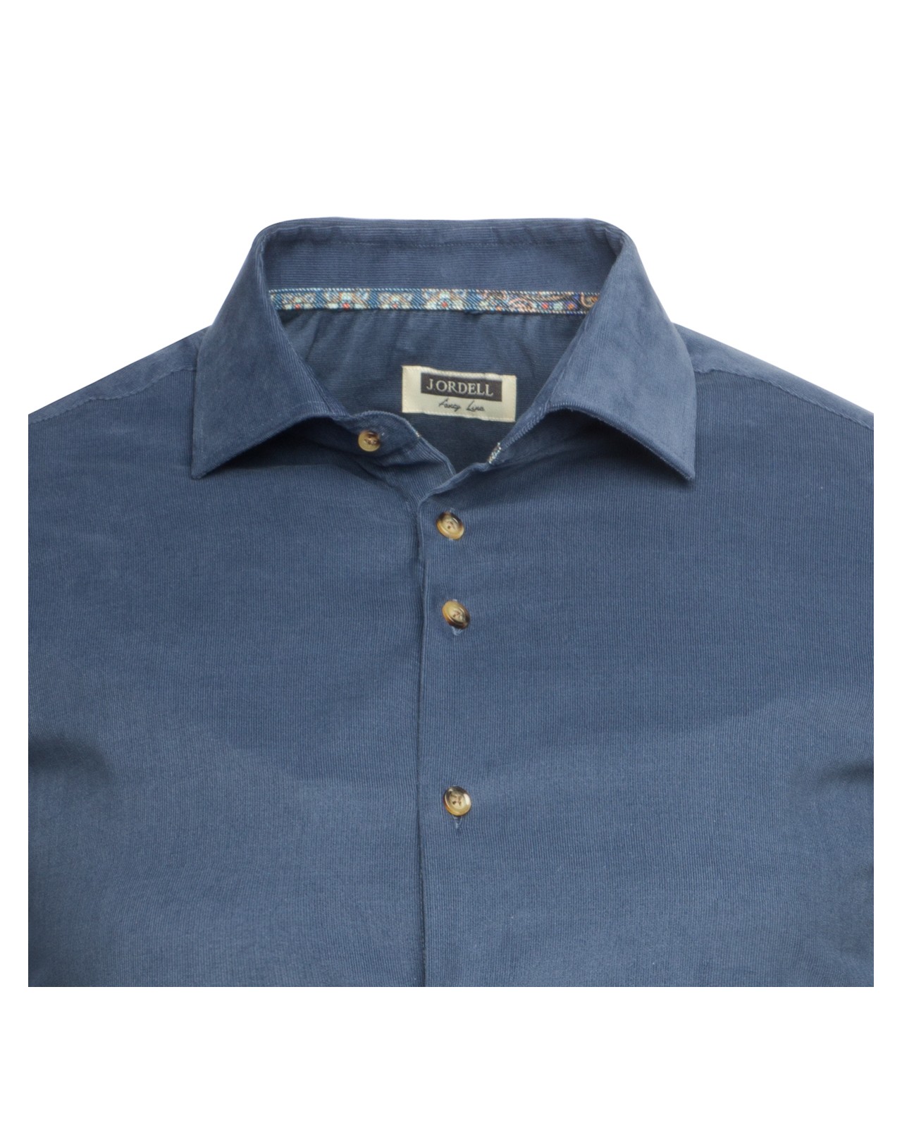 Chemise velours côtelé J.Ordell grande taille bleue
