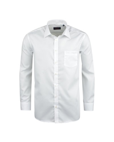 Chemise popeline blanche: grande taille du 44 (XL) au 54 (6XL)