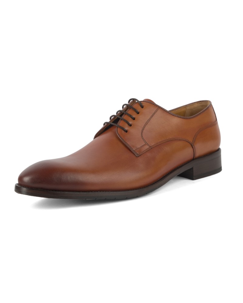Chaussures derby Paul Edwards bout rond grande taille cognac