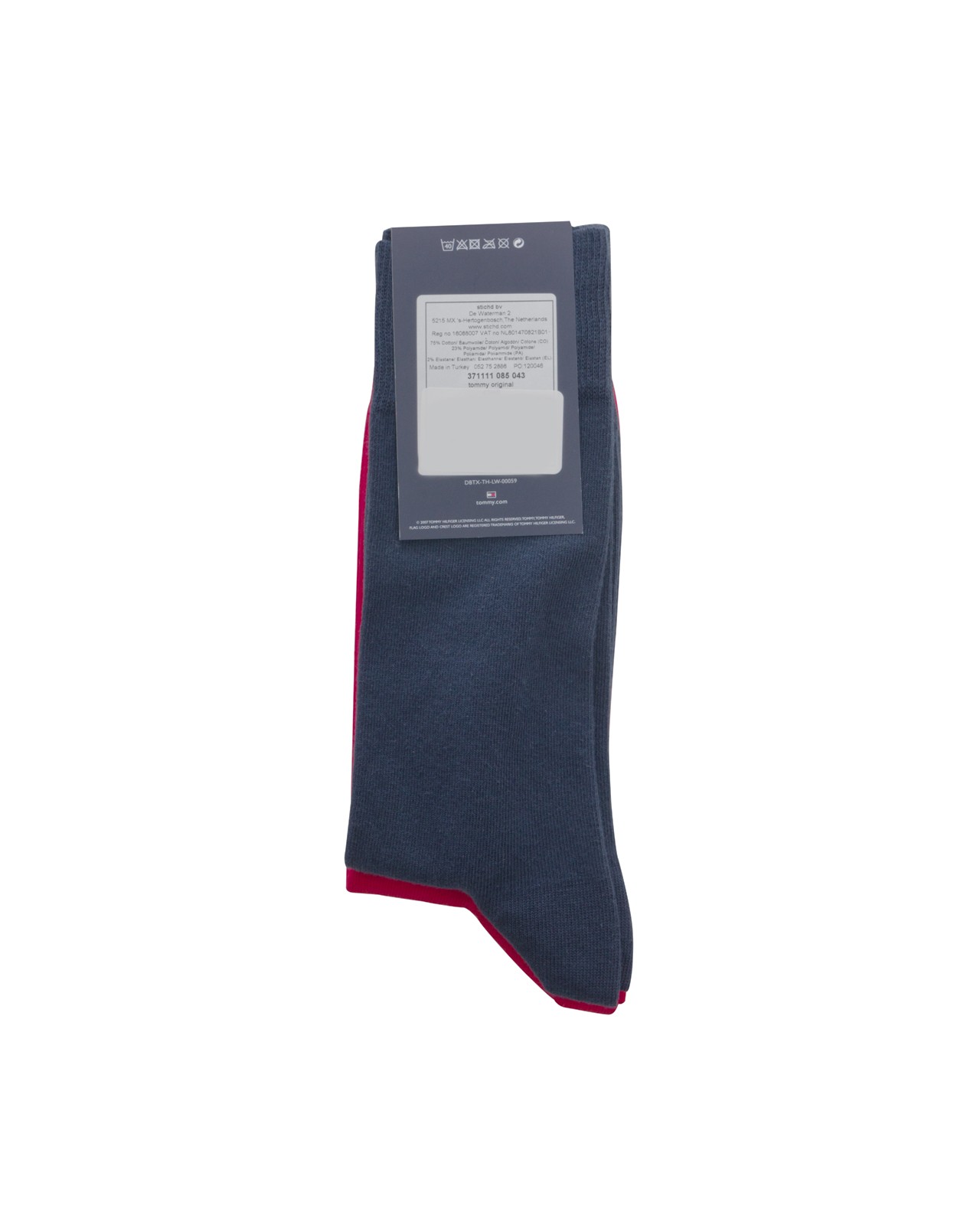 Lot de 2 chaussettes Tommy Hilfiger rouge et marine grande taille