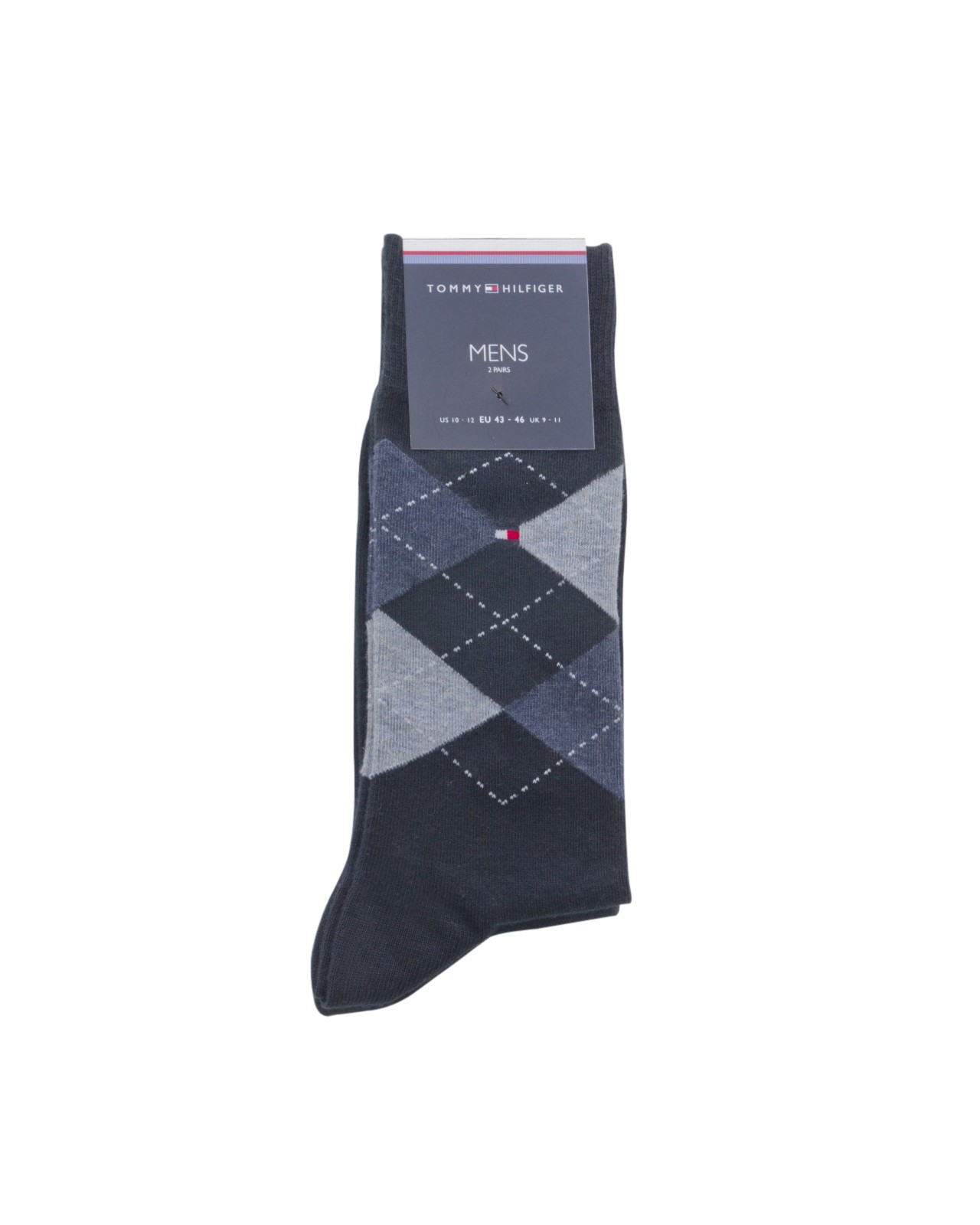 Lot de 2 chaussettes Tommy Hilfiger marine et carreaux grande taille
