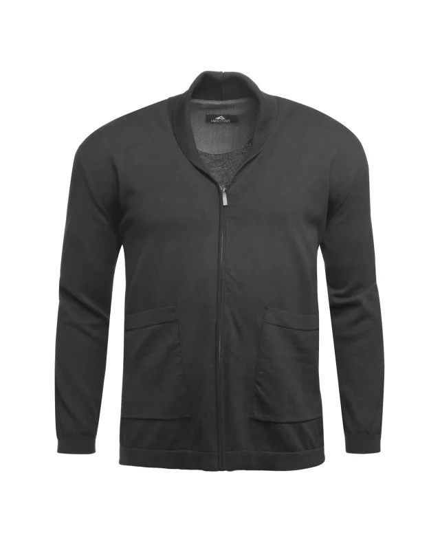 Gilet cardigan en coton Hastorg grande taille anthracite