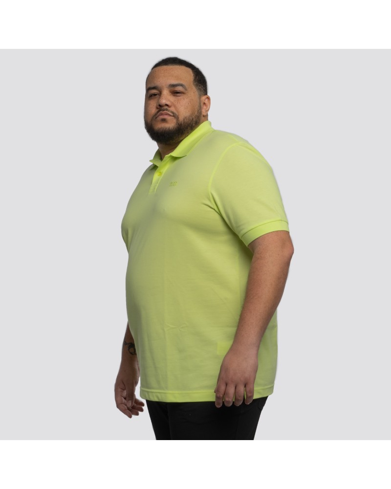 Polo piqué Hugo Boss grande taille jaune lime