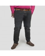 Jean super stretch CM grande taille noir délavé