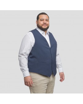 Gilet Digel aspect gaufré seersucker grande taille bleu marine