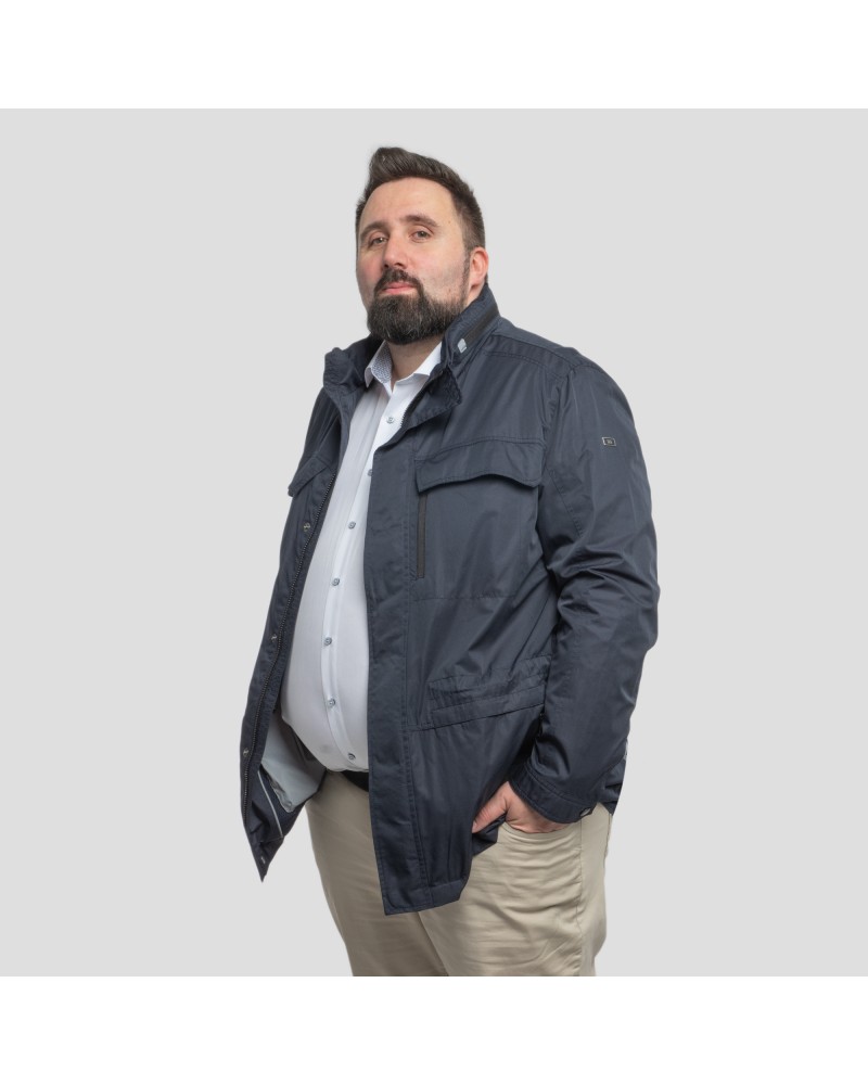 Parka S4 déperlante grande taille bleu marine