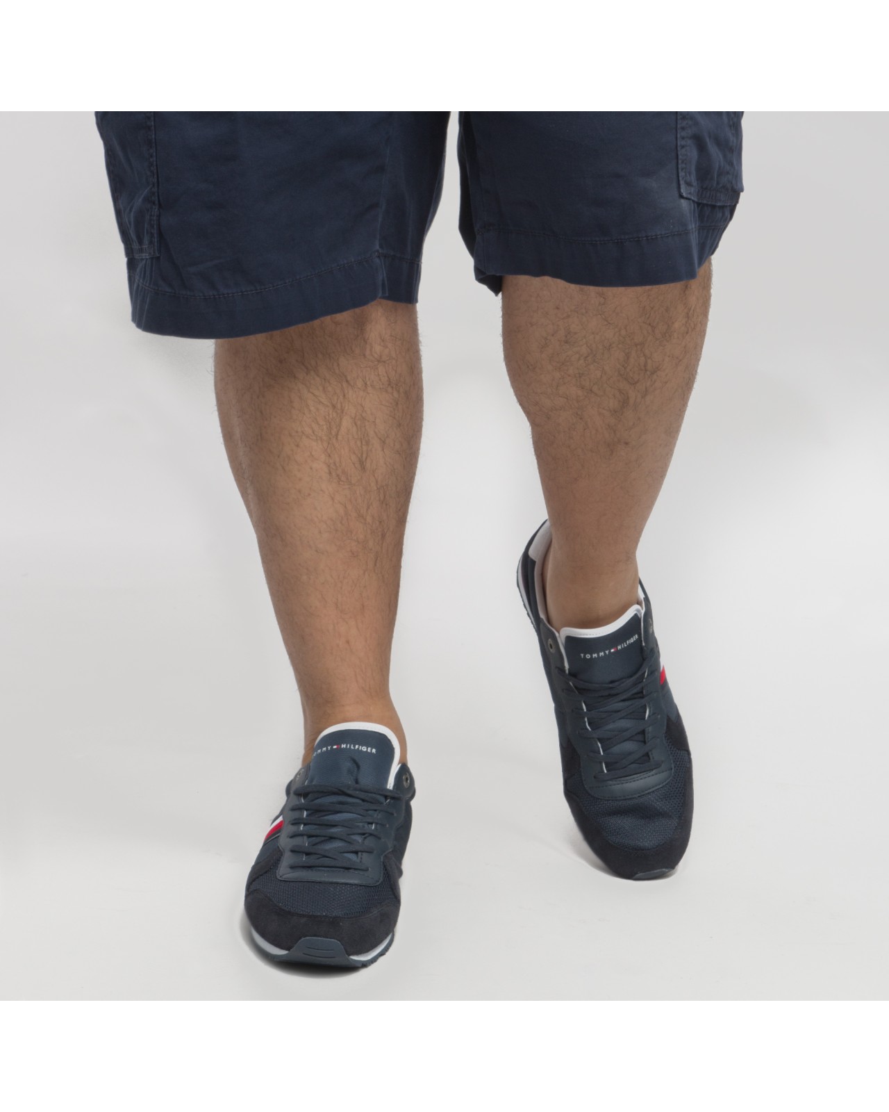 Sneakers Tommy Hilfiger Material Mix Runner grande taille bleu marine