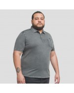 Polo jersey Mode Monte Carlo délavé grande taille pour homme gris