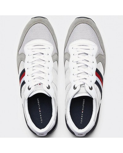 Sneakers Tommy Hilfiger Material Mix Runner grande taille gris