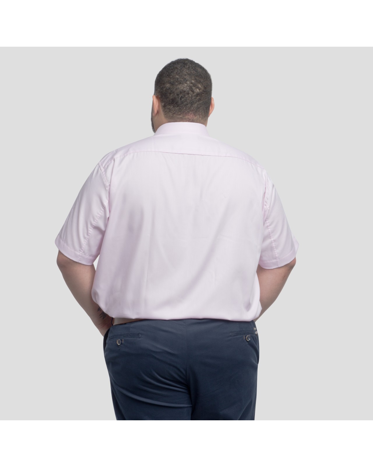 Chemisette Hastorg grande taille à col italien rose