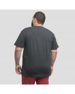 Tee shirt col V Replika flammé grande taille gris anthracite