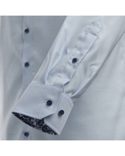 Chemise cintrée Maneven manches extra-longues 72 cm en coton bleu