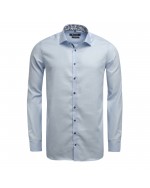 Chemise cintrée Maneven manches extra-longues 72 cm en coton bleu