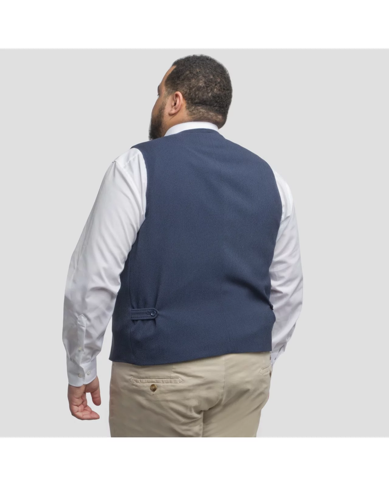 Gilet Digel aspect gaufré seersucker grande taille bleu marine