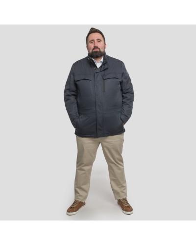 Parka S4 déperlante grande taille bleu marine