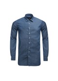 Chemise cintrée chambray 1214 manches extra-longues 72 cm bleu indigo