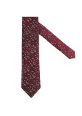 Cravate extra-longue 160 cm Maneven motifs fleuris bordeaux en soie