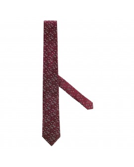 Cravate extra-longue 160 cm Maneven motifs fleuris bordeaux en soie