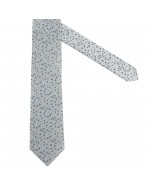 Cravate extra-longue 160 cm Maneven motifs fleuris grise en soie