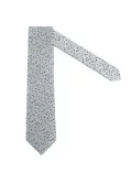 Cravate extra-longue 160 cm Maneven motifs fleuris grise en soie