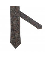 Cravate extra-longue 160 cm Maneven motif cachemire orange en soie