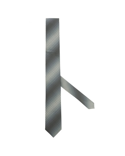 Cravate extra-longue 160 cm Maneven motif dégradé gris en soie